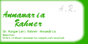 annamaria rahner business card